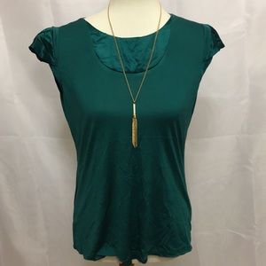 Banana Republic Emerald Green Silk Blouse